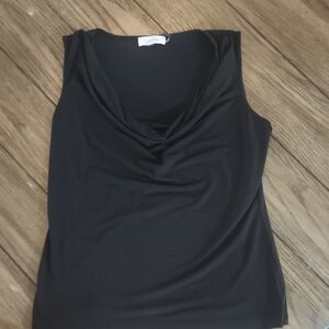 Calvin Klein Women's Black Sleeveless Cowlneck Top
